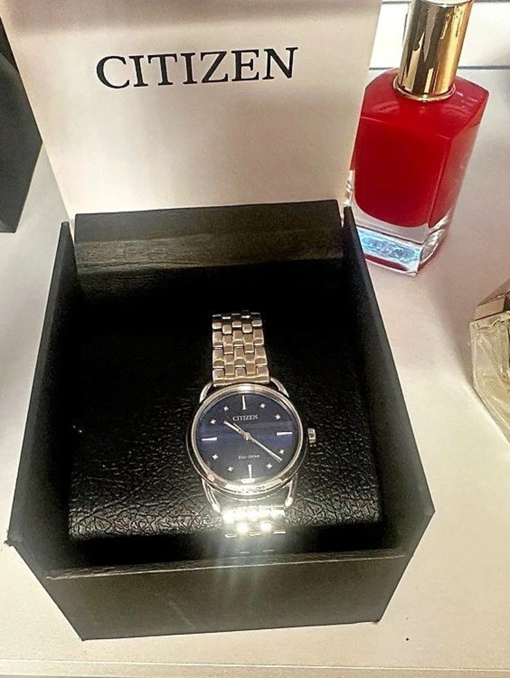 Citizen Eco-Drive Classic Blue Dial Stainless Steel Women's Watch Silver-Tone